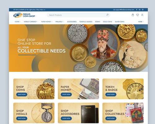 web design - Indian Coin Shop